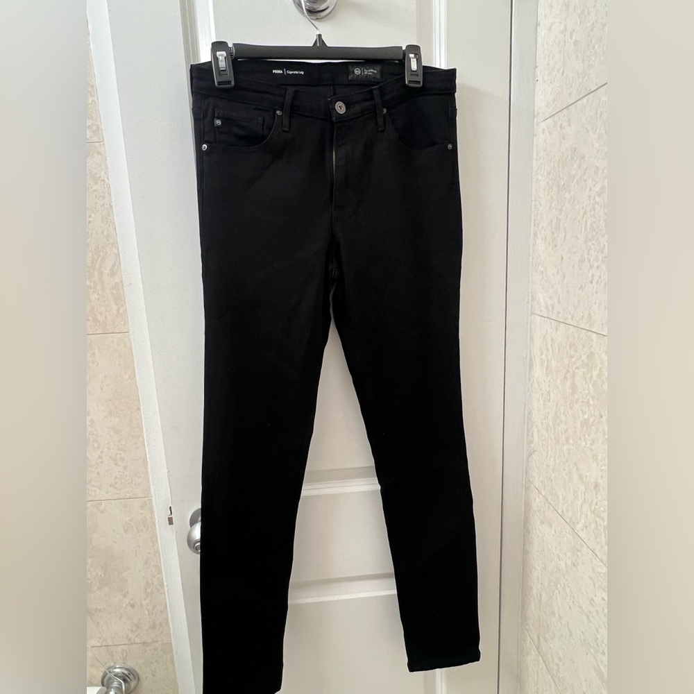 AG Prima  Black Cigarette Leg Denim Jeans